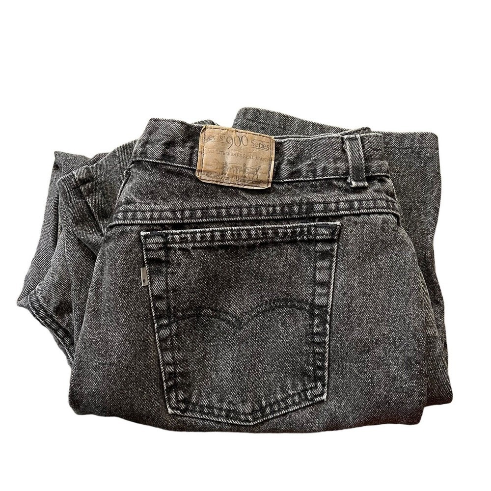 Levi VINTAGE 900 Series 26W/40 90s Y2K Black Straight Denim Jeans